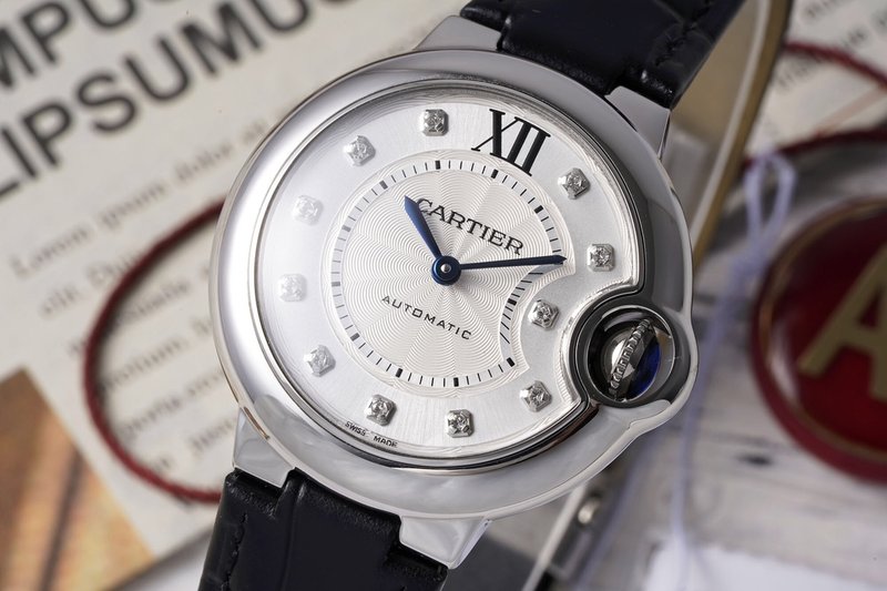 까르띠에 발롱블루 33mm 스테인리스 스틸 시계 001-212608