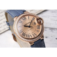 까르띠에 발롱블루 33mm 스테인리스 스틸 시계 001-212637