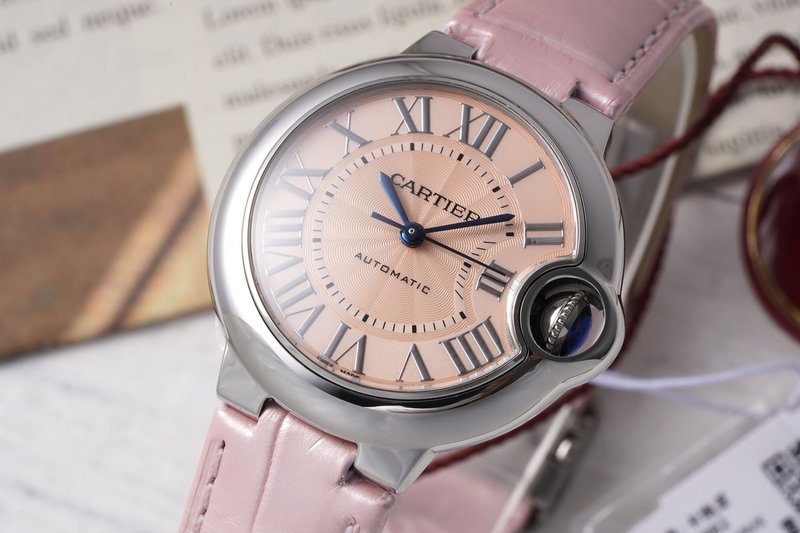 까르띠에 발롱 블루 33mm 스테인리스 스틸 시계 001-212638
