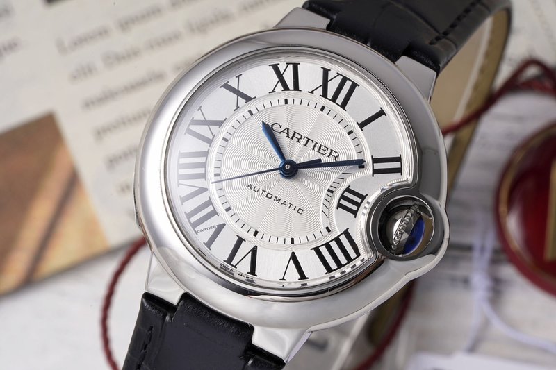 까르띠에 발롱블루 33mm 스테인리스 스틸 시계 001-212639