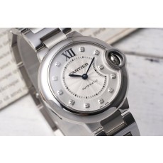 까르띠에 발롱블루 33mm 스테인리스 스틸 시계 001-212640