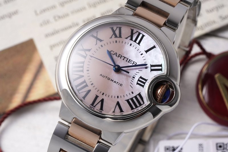 까르띠에 발롱블루 33mm 스테인리스 스틸 시계 001-212646
