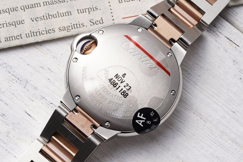 까르띠에 발롱블루 33mm 스테인리스 스틸 시계 001-212646