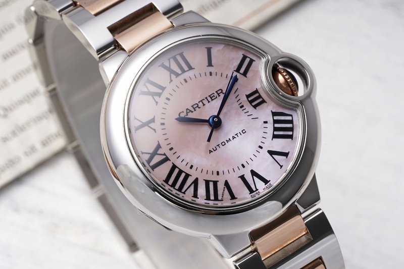 까르띠에 발롱블루 33mm 스테인리스 스틸 시계 001-212646