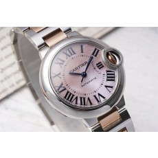 까르띠에 발롱블루 33mm 스테인리스 스틸 시계 001-212646