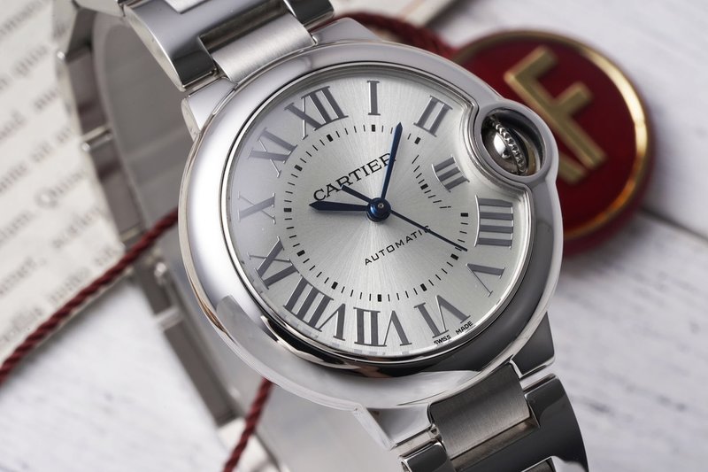 까르띠에 발롱블루 33mm 스테인리스 스틸 시계 001-212647
