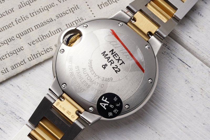 까르띠에 발롱 블루 33mm 스테인리스 스틸 시계 001-212649