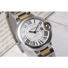 까르띠에 발롱 블루 33mm 스테인리스 스틸 시계 001-212649