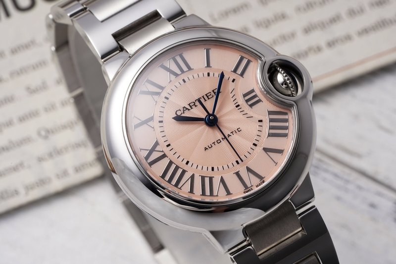 까르띠에 발롱 블루 33mm 스테인리스 스틸 시계 001-212650