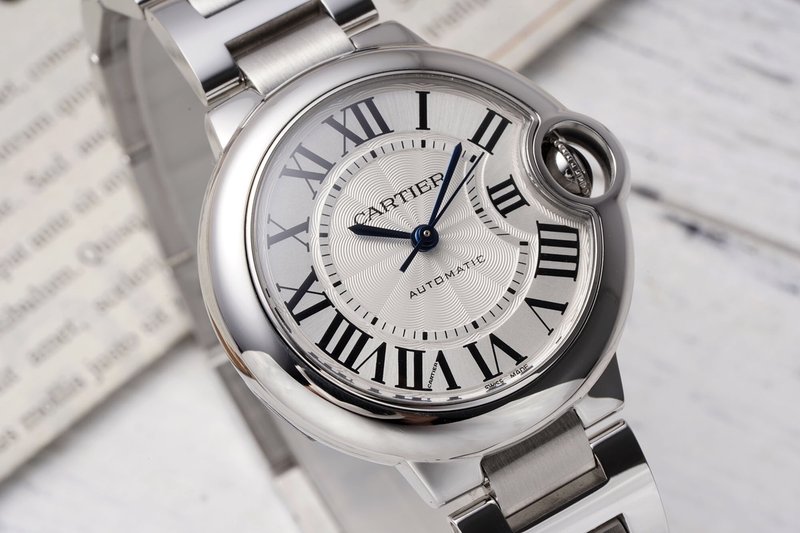 까르띠에 발롱블루 33mm 스테인리스 스틸 시계 001-212651