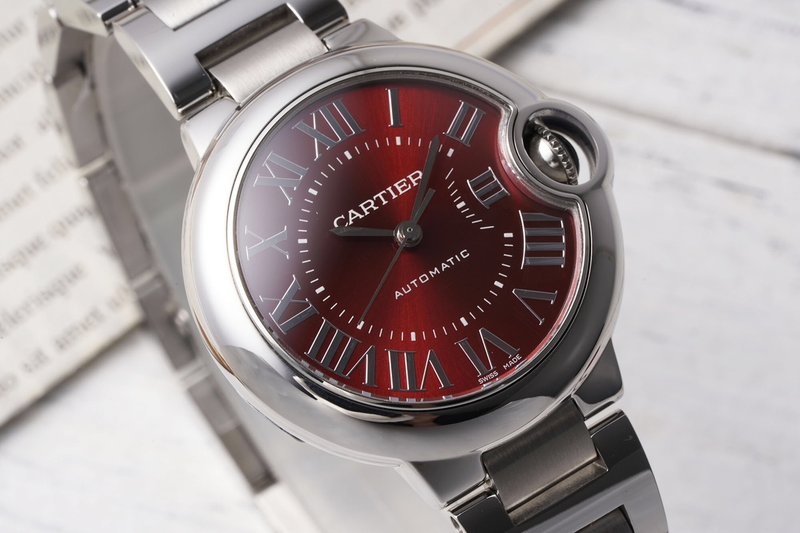까르띠에 발롱 블루 33mm 스테인리스 스틸 시계 001-212652