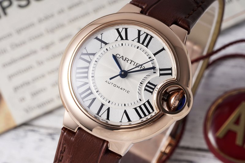 까르띠에 발롱블루 33mm 스테인리스 스틸 시계 001-212655