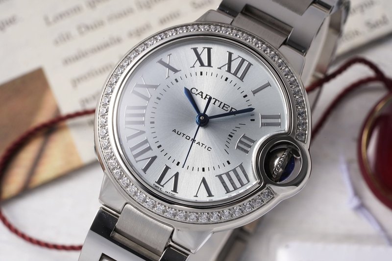 까르띠에 발롱블루 33mm 스테인리스 스틸 시계 001-212656
