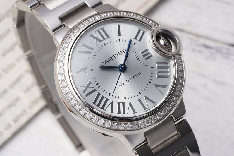 까르띠에 발롱블루 33mm 스테인리스 스틸 시계 001-212656