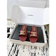 샤넬 더블 C 메탈 버클 가죽 슬리퍼 001-212910
