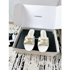 샤넬 더블 C 메탈 버클 가죽 슬리퍼 001-212911