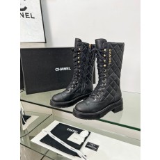 샤넬 클래식 퀼팅 두꺼운 굽 앵클부츠 001-212985