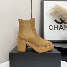 샤넬 스타일 가을 겨울 굽 앵클 부츠 001-212991