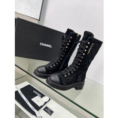 샤넬 클래식 퀼팅 두꺼운 밑단 앵클 부츠 001-212999