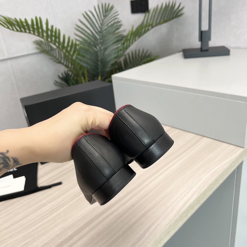 샤넬풍 빈티지 라운드 토 로퍼 슈즈 001-213022