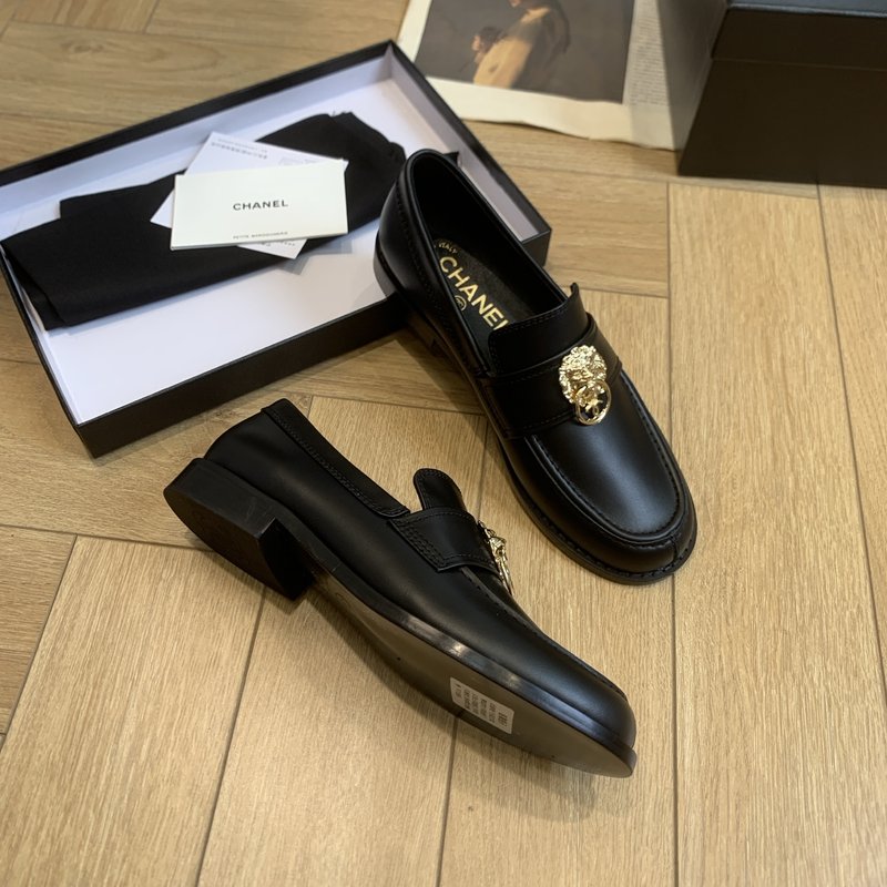 샤넬풍 빈티지 라운드 토 로퍼 001-213025