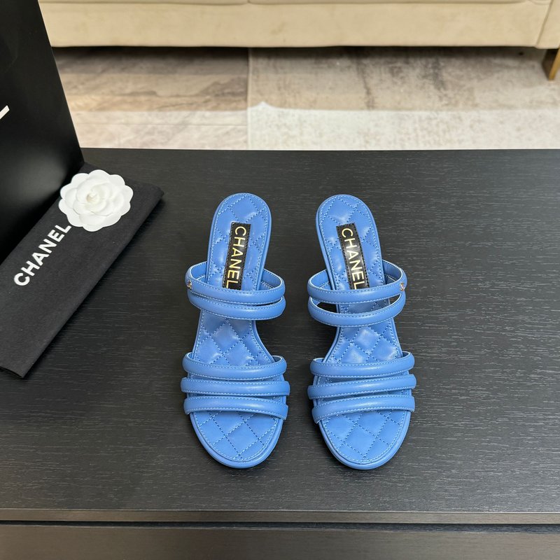 샤넬 스타일 더블 C 스트랩 힐 샌들 001-213040