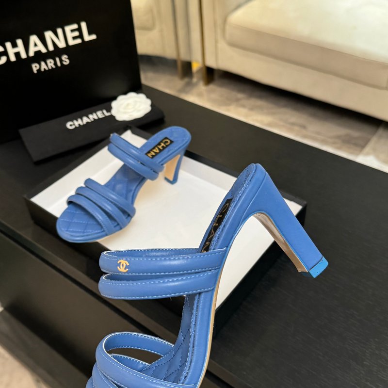 샤넬 스타일 더블 C 스트랩 힐 샌들 001-213040