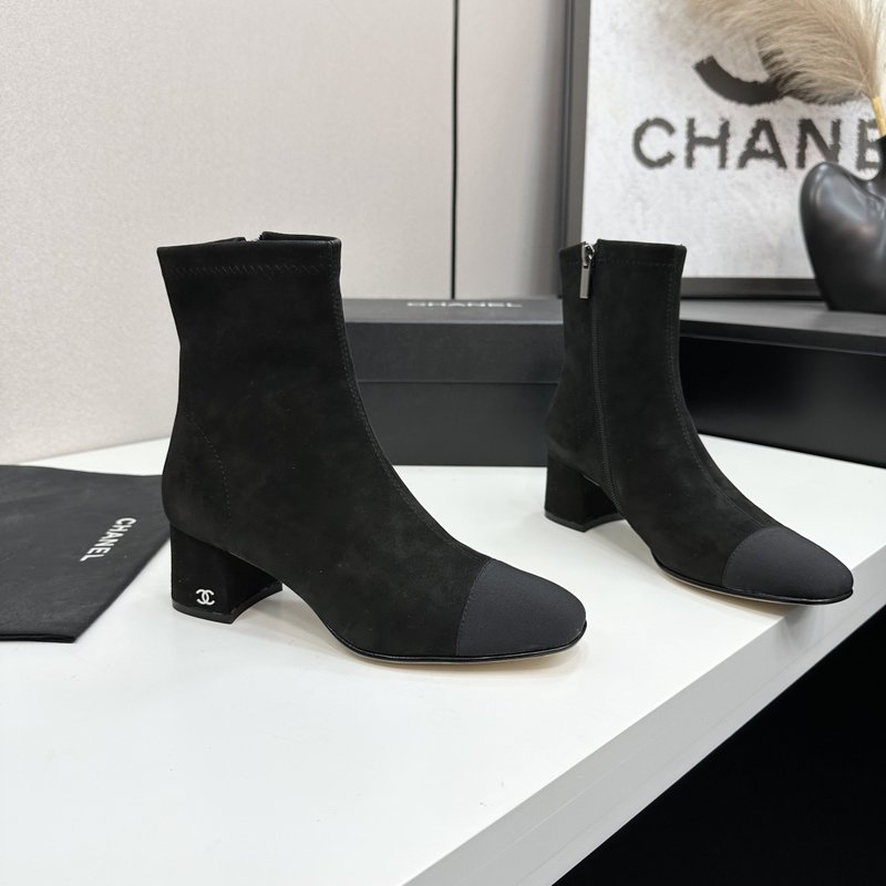 샤넬 스타일 심플 앵클 부츠 001-213050