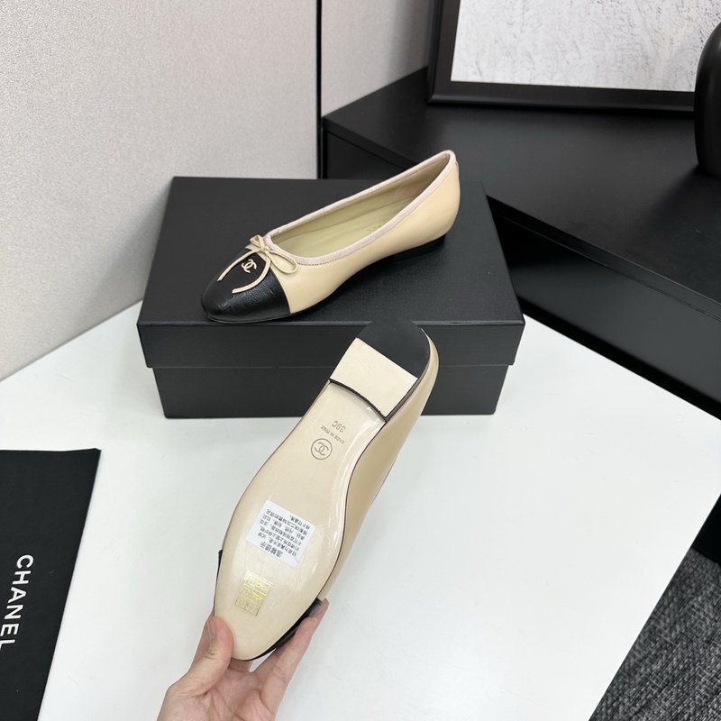 클래식 투톤 슬링백 발레리나 슈즈 001-213095