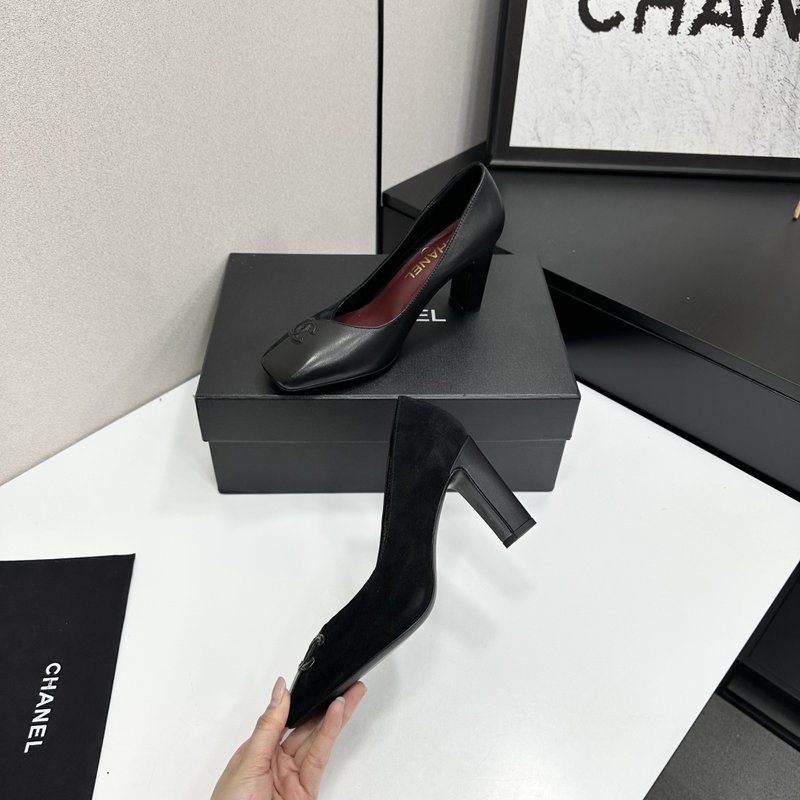 샤넬 스타일 클래식 굽 앵클부츠 001-213221