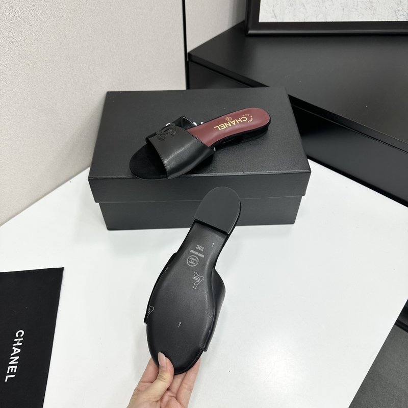 샤넬 스타일 가을 겨울 가죽 플랫 슈즈 001-213227