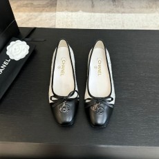 샤넬 스타일 새틴 양피 안창 플랫슈즈 001-213229