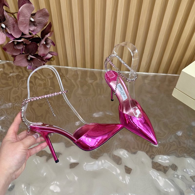 지미추 미러 에나멜 포인트 힐 샌들 001-213272