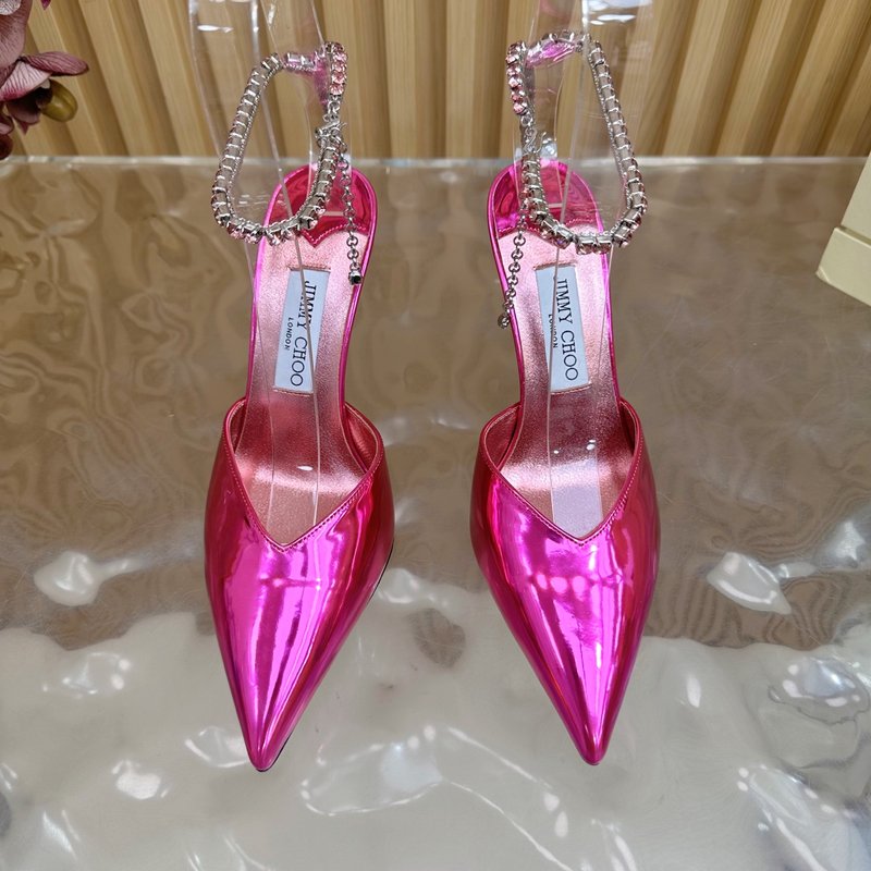 지미추 미러 에나멜 포인트 힐 샌들 001-213272