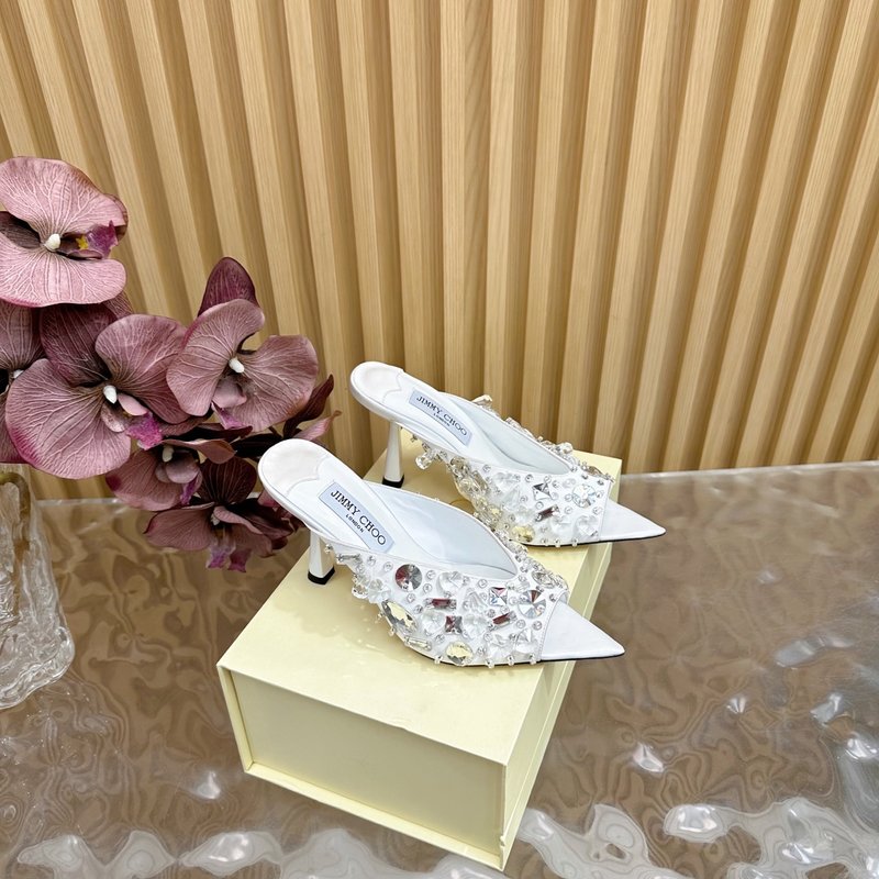지미추 실크 다이아몬드 뾰족구두 힐 샌들 001-213322