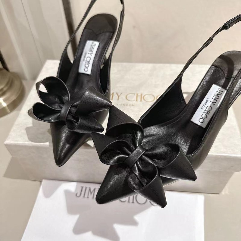 지미추 스타즈 뾰족코 리본 슬링백 힐 001-213347