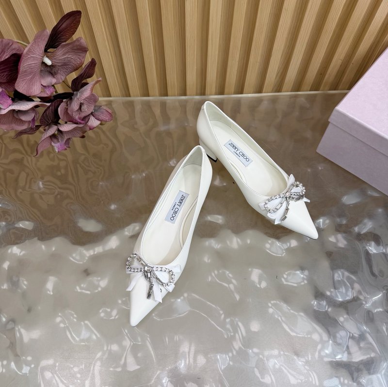 지미추 클래식 라인스톤 리본 하이힐 펌프스 001-213390