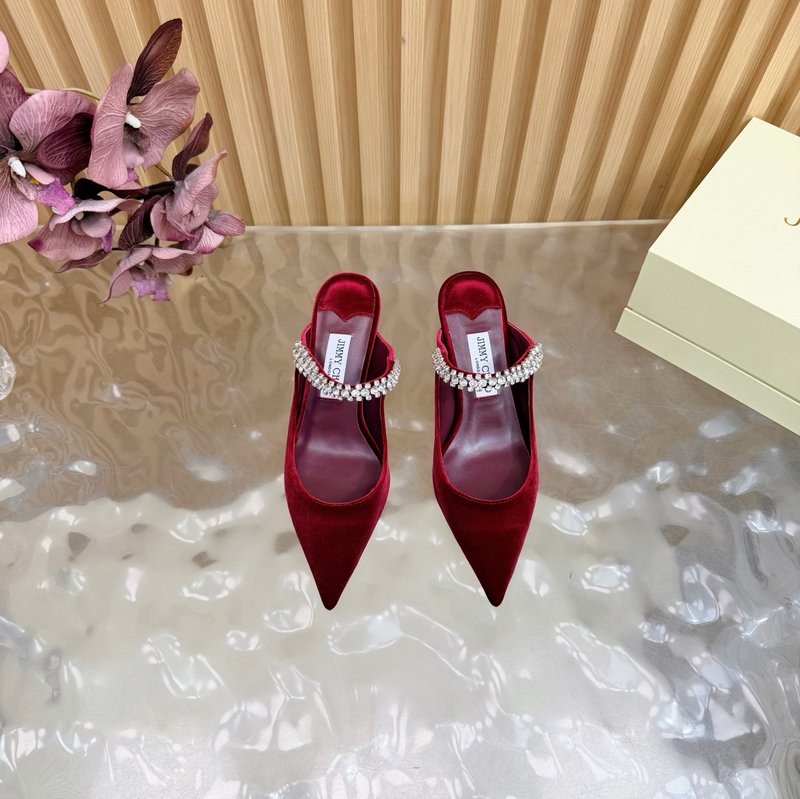 지미추 벨벳 뾰족구두 힐 샌들 001-213392