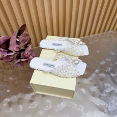 지미추 진주 스팽글 뾰족구두 플랫 샌들 001-213397