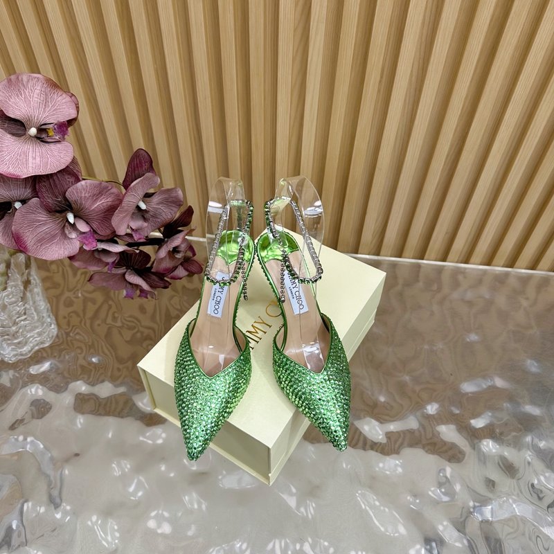 지미추 미러 에나멜 다이아몬드 포인트 힐 샌들 001-213452