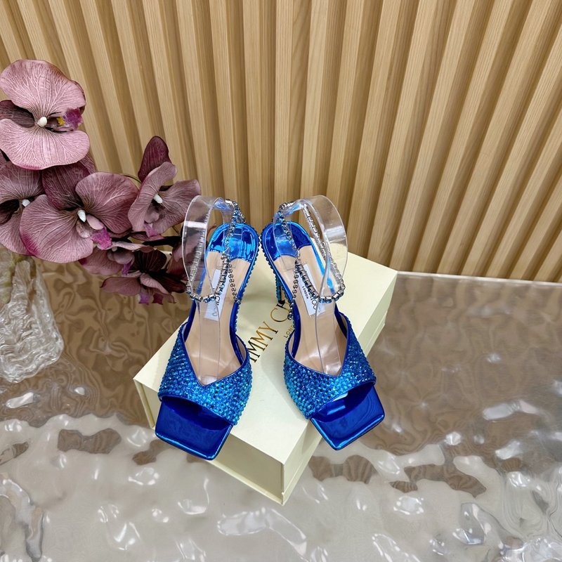 지미추 미러 에나멜 다이아몬드 하이힐 샌들 001-213455
