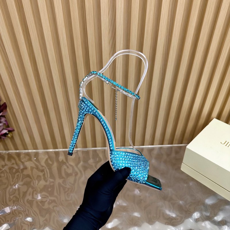 지미추 미러 에나멜 다이아몬드 하이힐 샌들 001-213456