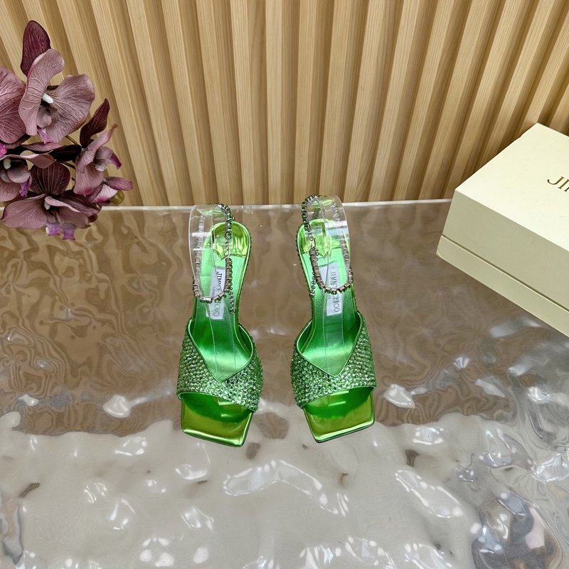 지미추 미러 에나멜 다이아몬드 하이힐 샌들 001-213458
