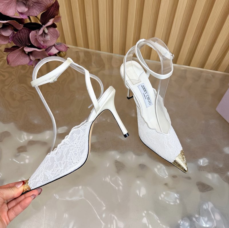 지미추 레이스 메탈 토 하이힐 샌들 001-213495