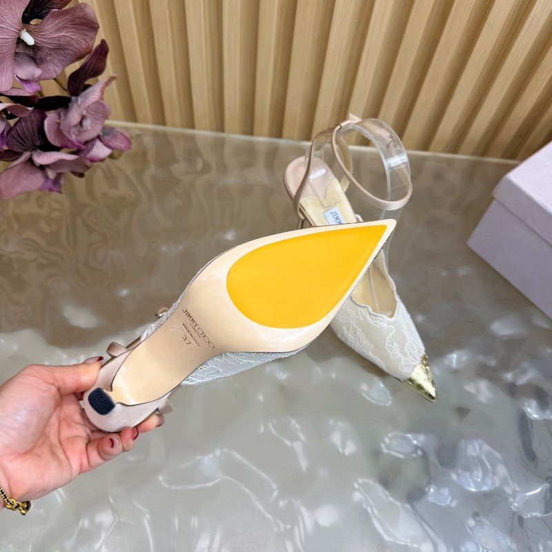지미추 레이스 자수 뾰족구두 힐 001-213496