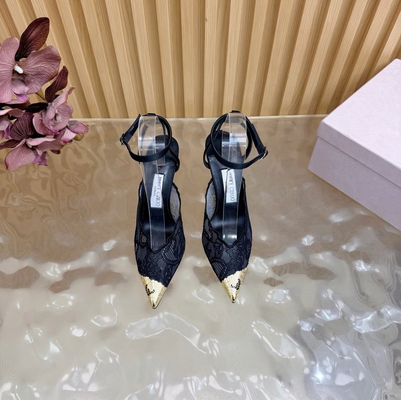 지미추 레이스 메탈 토 하이힐 샌들 001-213508