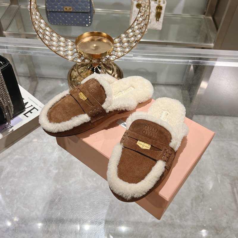 미우미우 울 로퍼 슬리퍼 001-213529