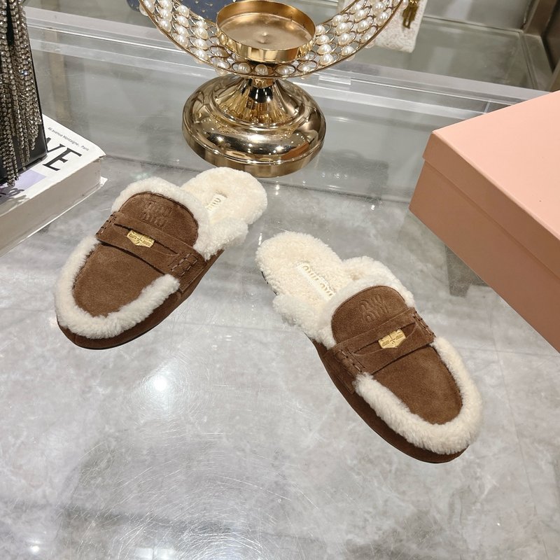 미우미우 울 로퍼 슬리퍼 001-213529
