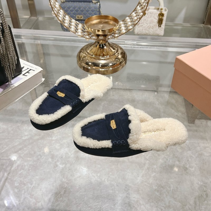 미우미우 울 로퍼 빈티지 패션 슬리퍼 001-213539