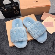 미우미우 가을 겨울 울 슬리퍼 001-213550
